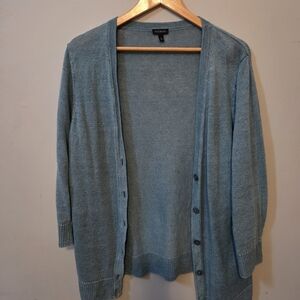 Talbots Blue Open-Front Cardigan